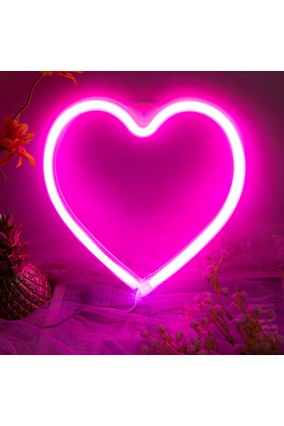 Choice Pink 1pc Neon Heart Lights Pink Heart Neon Sign Heart Led Light Led Heart Lamp Heart Decorations For