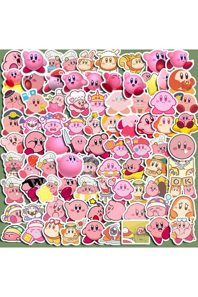 Choice 100pcs 100pcs Kawaii Kirby Anime Game Stickers Skateboard Fridge Guitar Laptop Motorcycle Travel Cut