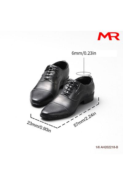 Choice Black 1/6 Scale Male Black White Leather Shoes Solid Gentleman Shoes Model Fit 12'' Soldier Action F