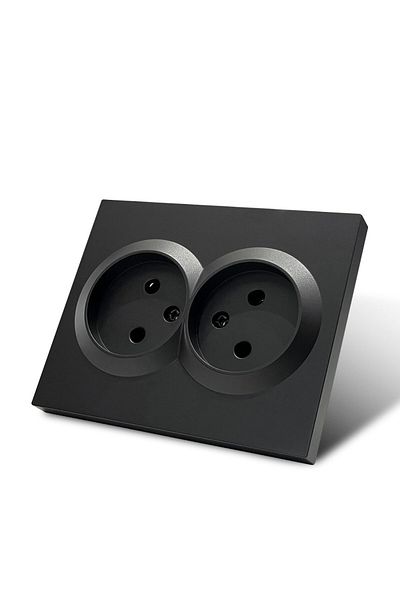 Choice Eu 2 Socket Not Ground Wesa Black Wall Double Socket 16a Eu Standard Electrical Outlet Standard Grou