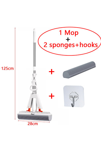 Choice ممسحة توتال تو، رأسان ممسحة، ذاتية التصريف، ممسحة قطنية مطاطية، بدون استخدام اليدين، ممسحة مسطحة سحرية ذاتية التنظيف، قابلة لإعادة الاستخدام