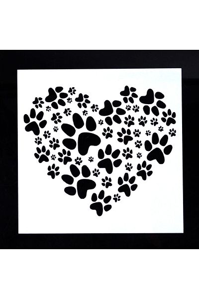 Choice 13 By 13 Cm 13 Cm Diy Craft Paw Print Heart Stencils For Scrapbooking Painting Stamping Album Decor