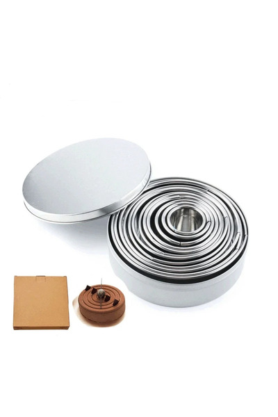 Choice 304Box، 12 قطعة، قالب كيك دائري من الفولاذ المقاوم للصدأ، قالب موس، قا...