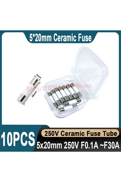 Choice F10a 10pcs 10pcs Ceramic Fuse 5*20mm 250v 0.1a 0.2a 0.3a 0.5a 1a 1.5a 2a 3a 3.15a 4a 5a 6.3a 7a 8a 1