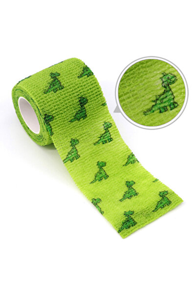 Choice 1/6/10 pcs Green Dinosaur Printed Self Adhesive Elastic Bandage 5cm Width Wrap Tape for DIY Tatto...