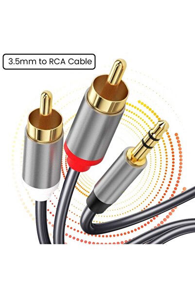 Choice كابل 3.5 مم إلى RCA بطول 1 متر (3.3 قدم) محول Aux إلى 2 RCA كابل صوت R...