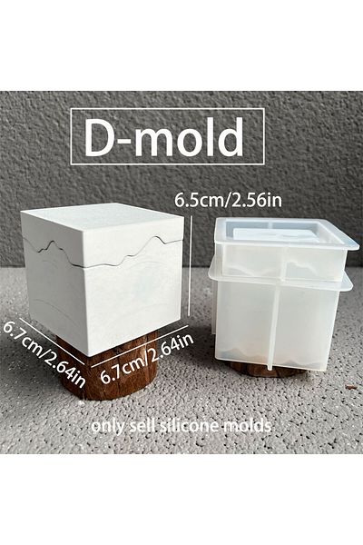 Choice D-mold 2pcs/set Square Splicing Storage Box Mold Round Constellation Candle Vessel Candle Holder Con