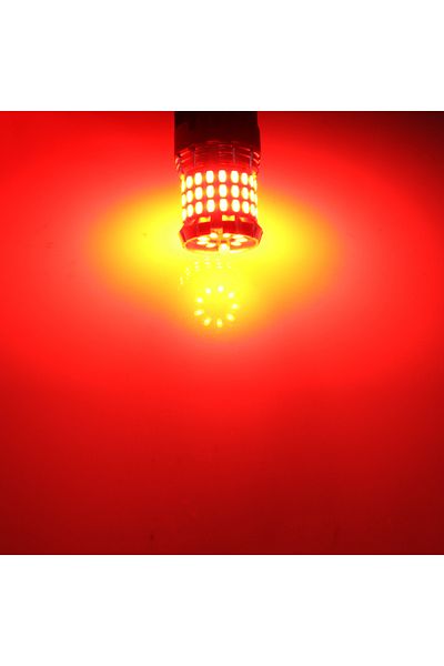 BMTxms 7443 W21/5w T20 أحمر قطعتان T20 7443 W21/5w LED Canbus أضواء الفرامل الخلفية الاحتياطية للسيارة بدون هايبر