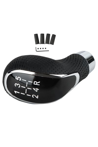 Choice Universal 5 Speed Leather Car Gear Shifter Knob Automatic Gear Shift Knob Shift Lever with 3 Adapter