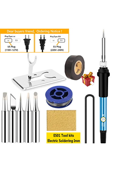choice2 طقم أدوات EU 908، مكواة لحام كهربائية 10 في 1 جديدة بقوة 60 واط، درجة...