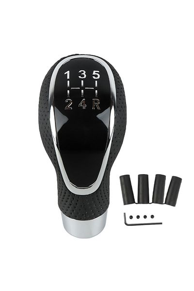 Choice Universal 5 Speed Leather Car Gear Shifter Knob Automatic Gear Shift Knob Shift Lever with 3 Adapter