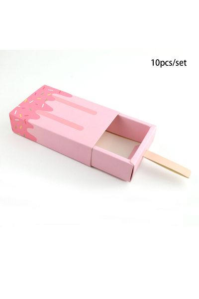 Choice 10x6.5x2.5cm 10pcs Pink 10/50pcs Ice Cream Packaging Boxes, Candy Box Gift Box