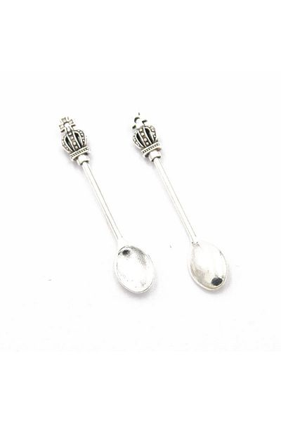 Choice Silver 10pcs Mini Crowns Spoon Mini Teaspoon Pendant Cosplay Gifts Diy Handmade Toys