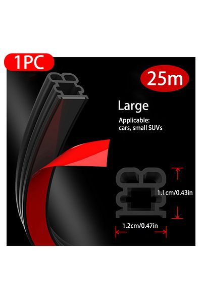 SEAMETAL Large 25m Car Door Seals Double-layer Auto Weatherstrips Soundproof Waterproof Rubber Car Sealing St