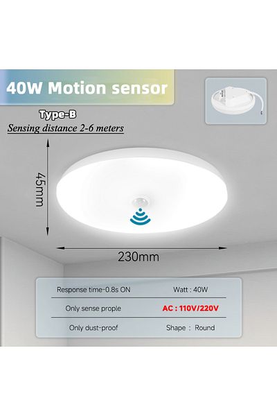 Choice 1 pc Warm White 40w Type B I 85-220V Motion Detector Led Ceiling Light Radar Sensor Ceiling Led Ceil