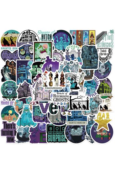 Choice 50pcs All 50pcs Haunted Mansion Scrapbook Stickers Diy Diary Laptop Luggage Skateboard Graffiti Deca