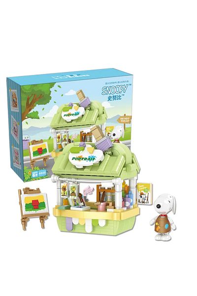 Choice With Box Image Store Genuine Snoopy Shop Building Blocks Creative City Shop Street Scene Series Mode