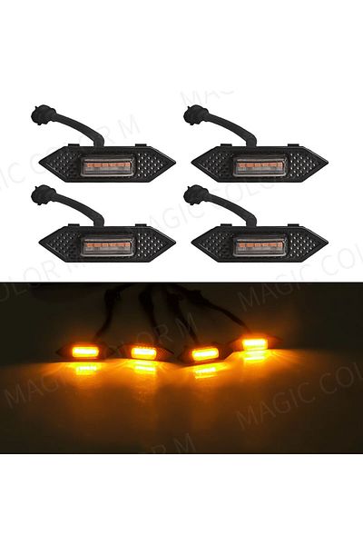 Choice Orange 4pcs Led Grille Lights For Toyota Rav4 2019 2020 2021 2022 Front Grid Warning Drl Daytime Run