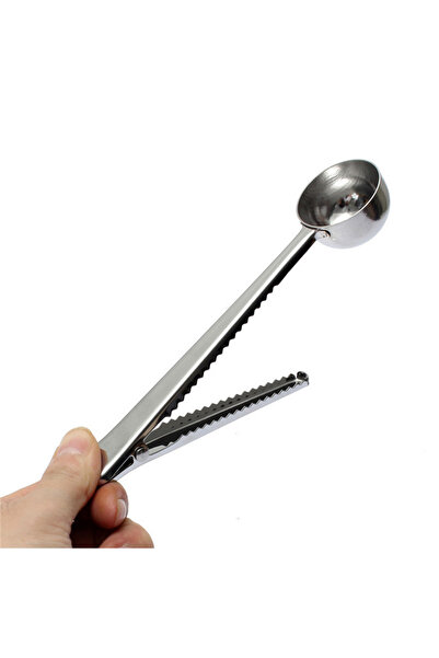 Choice ملعقة قياس/مغرفة قهوة مطحونة من الفولاذ المقاوم للصدأ 304 مع مشبك حقيبة