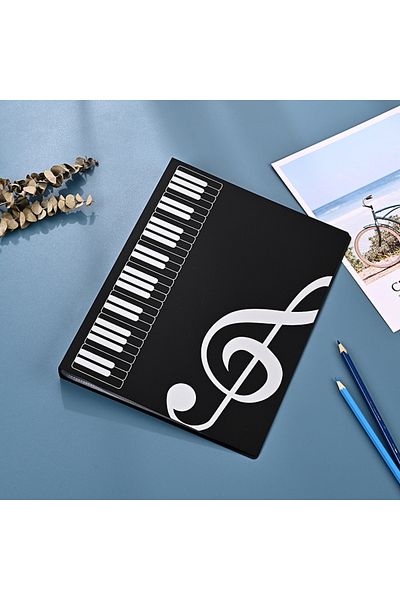 Choice Black 40-pocket Double-sided Guitar Sheet Music Folder For 80 Pages A4 Size Sheet