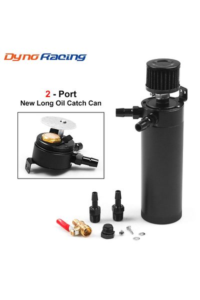 Choice Universal Billet Aluminum Baffled 2-port New Long Oil Catch Can Tank with Breather Filter Engine ...