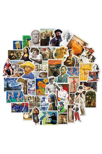 Choice 52PCS Van Gogh Oil Painting Art Graffiti Waterproof Stickers Creative Trendy Fridge Car Travel Bo...