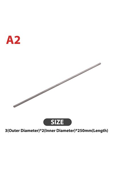 Choice 3x2x250mm Silver Round 304 Stainless Steel Capillary Tube Pipe 250mm Hollow Circular Tube Od 3/4/5/6