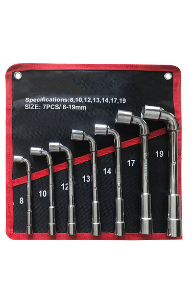 Choice 7 قطع مفتاح ربط بزاوية على شكل حرف L مع فتحة مرورية مفتاح ربط سقاطة سي...