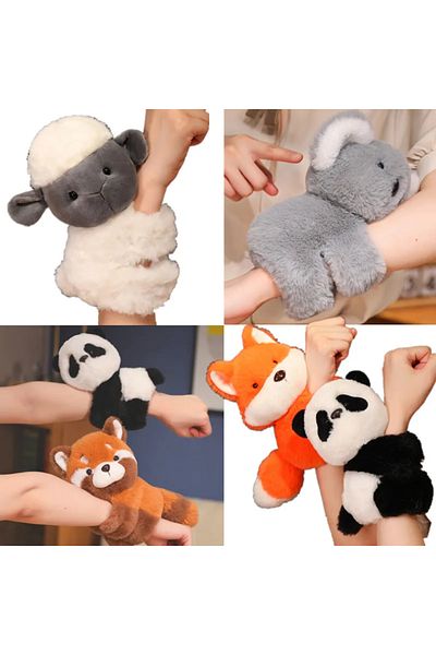 Choice Creative Stuffed Animals Raccoon Fox Husky Cat Monkey Papa Circle Toy Wrapped Around Arm Doll Toy...