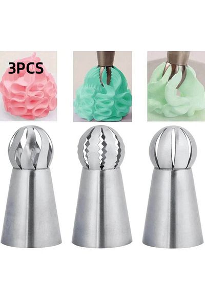 Choice 3pcs 3pcs Stainless Steel Pastry Tip Torch Icing Nozzle Tips For Frosting Cupcake Cake Decorating Pu
