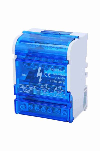 Choice A 407 Terminal Distribution Box Din Rail 4-level Single Phase Junction Case With Transparent Cover