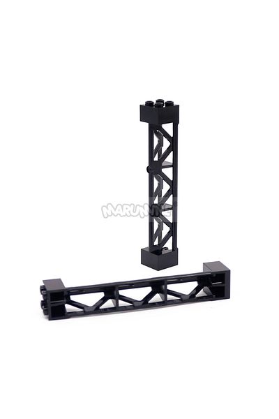 Choice Black Marumine Lattice Tower 2x2x10 W/cross 58827 Building Blocks 95347 Bricks Compatible Assembles