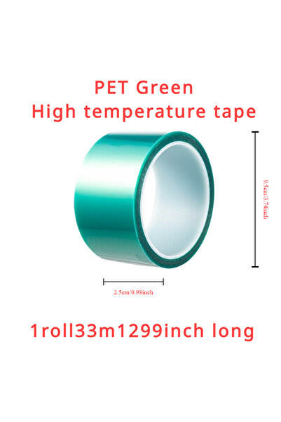 Choice 25 مم 0.06 مم 33 م فيلم PET أخضر مقاوم للحرارة، شريط لاصق من البولي إي...