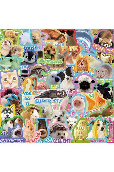 Choice 50pcs All 50pcs Reward Stickers Fun Incentive Kids Toy Sticker Cute Pattern Animals Cartoon Decals S