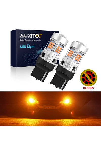 Choice 7440 W21w Wy21w T20 Auxito 2x W21w 7440 Wy21w مصباح إشارة الانعطاف LED Canbus Amber 7440na T20 لمبة LED