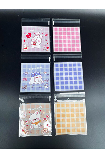 Choice 10x10 سم أخرى زرقاء 100 قطعة من أكياس الورق المطبوعة على شكل أرنب وكلب...