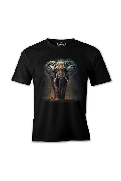 Lord T-Shirt Elephant Walking In The Dust Black Men's T-shirt