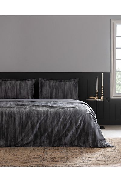 Madame Coco Raphael Anthracite Double Satin Duvet Cover Set - 100% Cotton Printed