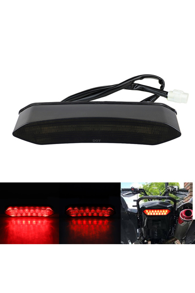Choice1 مصباح خلفي LED أسود، مصباح فرامل خلفي، مناسب لدراجات ياماها رابتور 70...