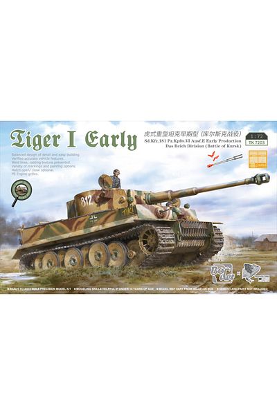 Choice Border TK7203 1/72 Tiger I Early Production `TiKi` Das Reich Division 1943 Kursk Model Kit