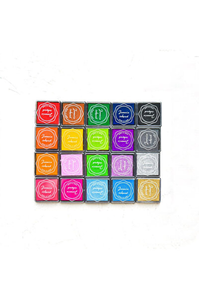 Choice مجموعة مكونة من 20 قطعة من وسادات حبر الرسم بالأصابع مقاس 4 × 4 سم، أد...