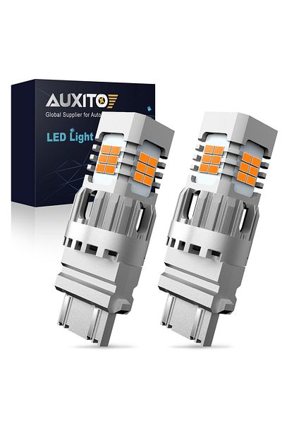 Choice AUXITO 2 قطعة 3157 T25 P27W LED أضواء إشارة الانعطاف العنبر الأصفر Canbus سيارة الجبهة الخلفية أضواء السهم ...