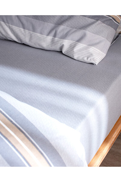 Madame Coco Destry Tek Kişilik %100 Pamuk Flanel Nevresim Takımı - Gri