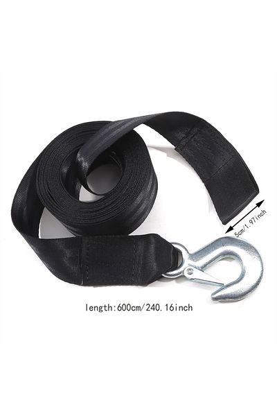 Choice 6m Black Boat Trailer Winch Strap Car Towing Rope Outdoor Emergency Trolley Rope For Auto Pontoon Fi