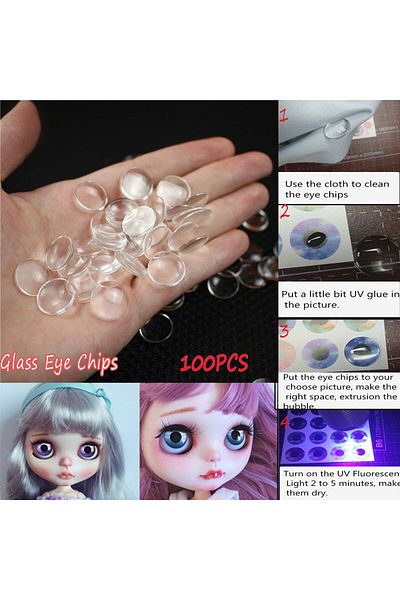 Choice White 50 Pairs Glass Eye Chips For Blyth Doll Eye Accessories Diy Modified