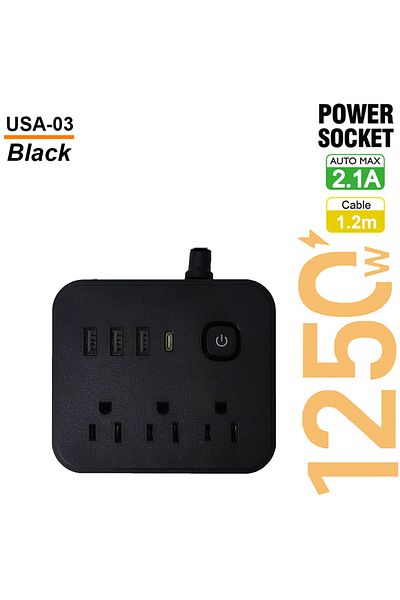 Choice Us Plug Black Power Strip Us Plug Ac Outlets Multitap Socket Extension Cord Electrical With Usb Type