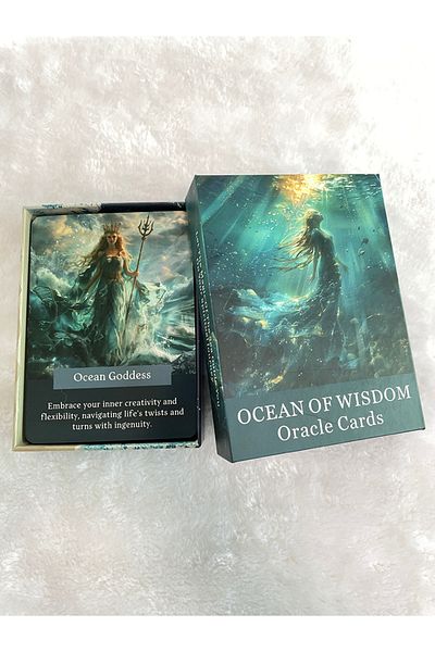 Choice بطاقات أوراكل A579 Ocean Of Wisdom، بطاقات التارو كبيرة الحجم، ألعاب الكهانة، التارو البحري الغامض،