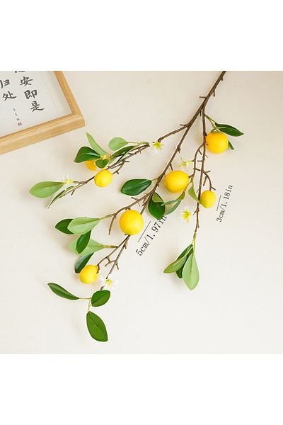 Choice L C Lemon Branches With Fruit Simulation Green Plants Fresh Home Decoration Photo Props Plastic Frui