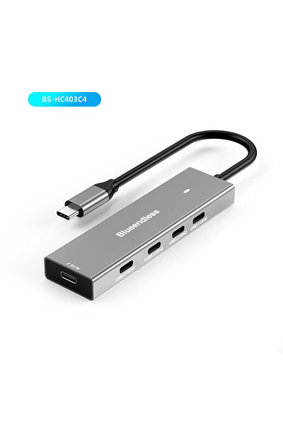 Blueendless محول USB C 4 في 1 4 منافذ USB 3.2 Gen 2 10 جيجابت في الثانية عالي السرعة 4 في 1 لأجهزة الهاتف المحمول