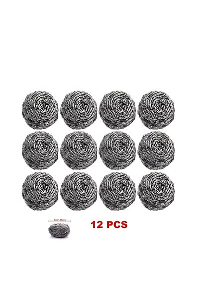 Choice 12pcs 6/12 Pcs Stainless Steel Scrubber, Scrubbing Scouring Pad, Steel Wool Scrubber For Kitchens, B